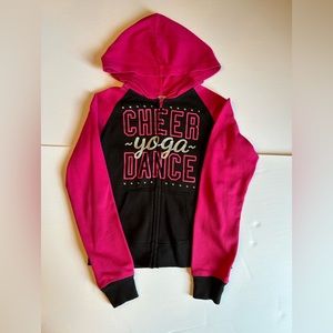 Danskin  Now Girls Size Medium (7-8) Hooded Jacket Hot Pink and Black